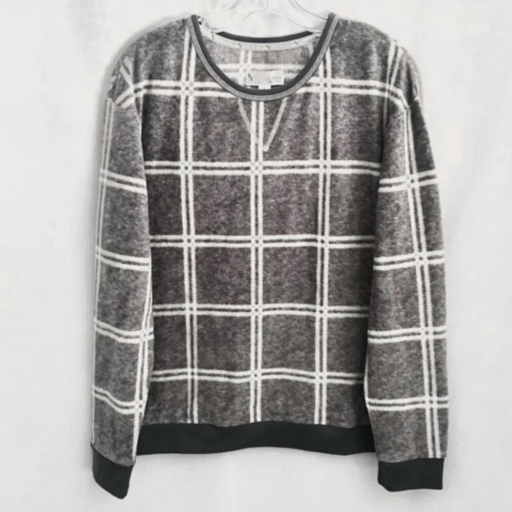 Koolaburra Ugg Brushed Fleece Top Sweater Plaid Size Small NWT